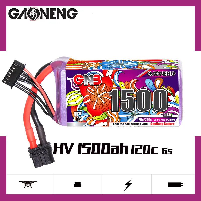 GAONENG GNB LiHV 6S 22.8V 1500mAh 120C XT60 LiPo Battery