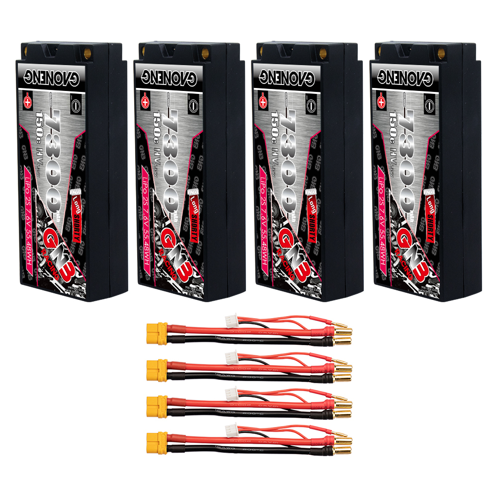 GAONENG GNB LiHV 2S 7.6V 7300mAh 150C LCG Hard Case LiPo Battery