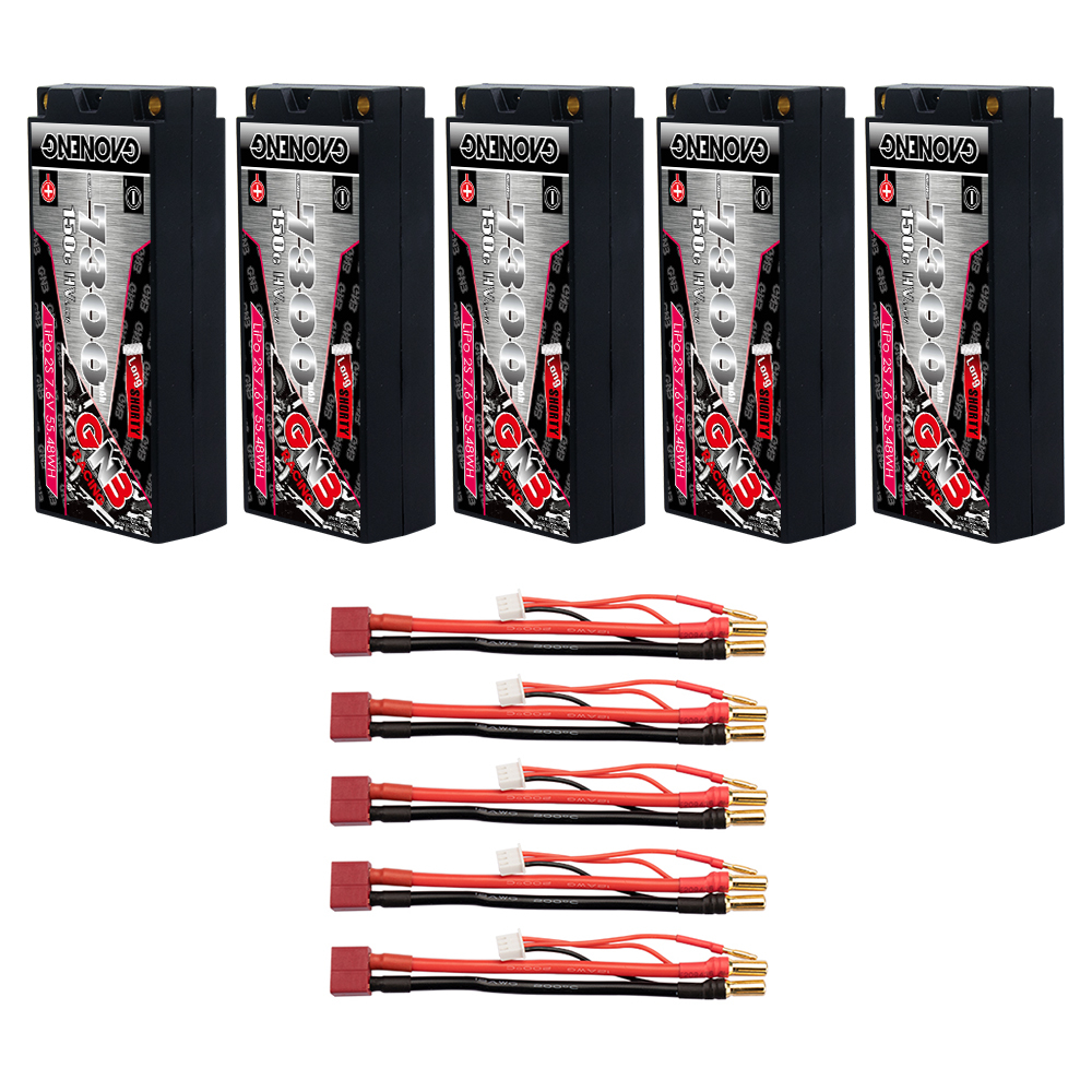 GAONENG GNB LiHV 2S 7.6V 7300mAh 150C LCG Hard Case LiPo Battery