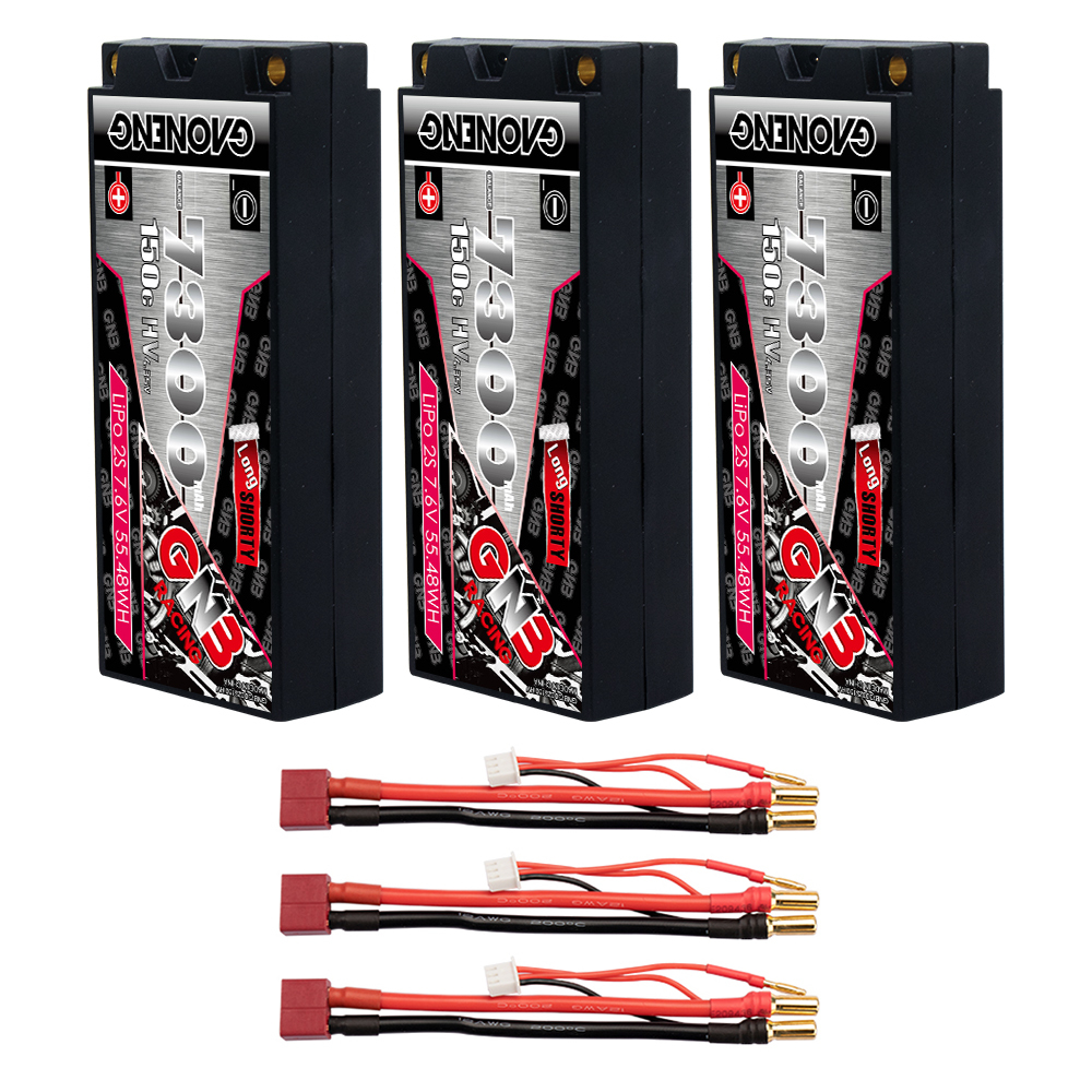 GAONENG GNB LiHV 2S 7.6V 7300mAh 150C LCG Hard Case LiPo Battery