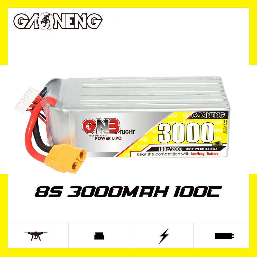 GAONENG GNB 8S 29.6V 3000mAh 100C LiPo Battery XT90