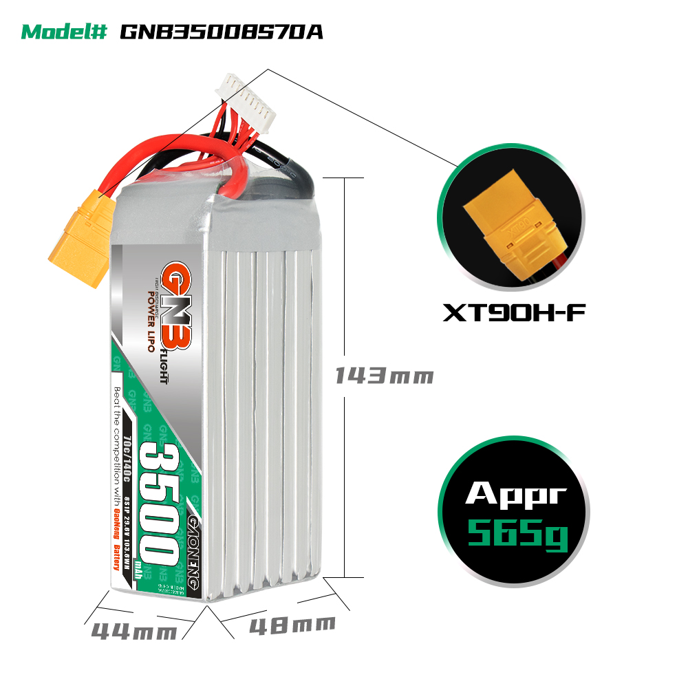 GAONENG GNB 8S 29.6V 3500mAh 70C LiPo Battery XT90S
