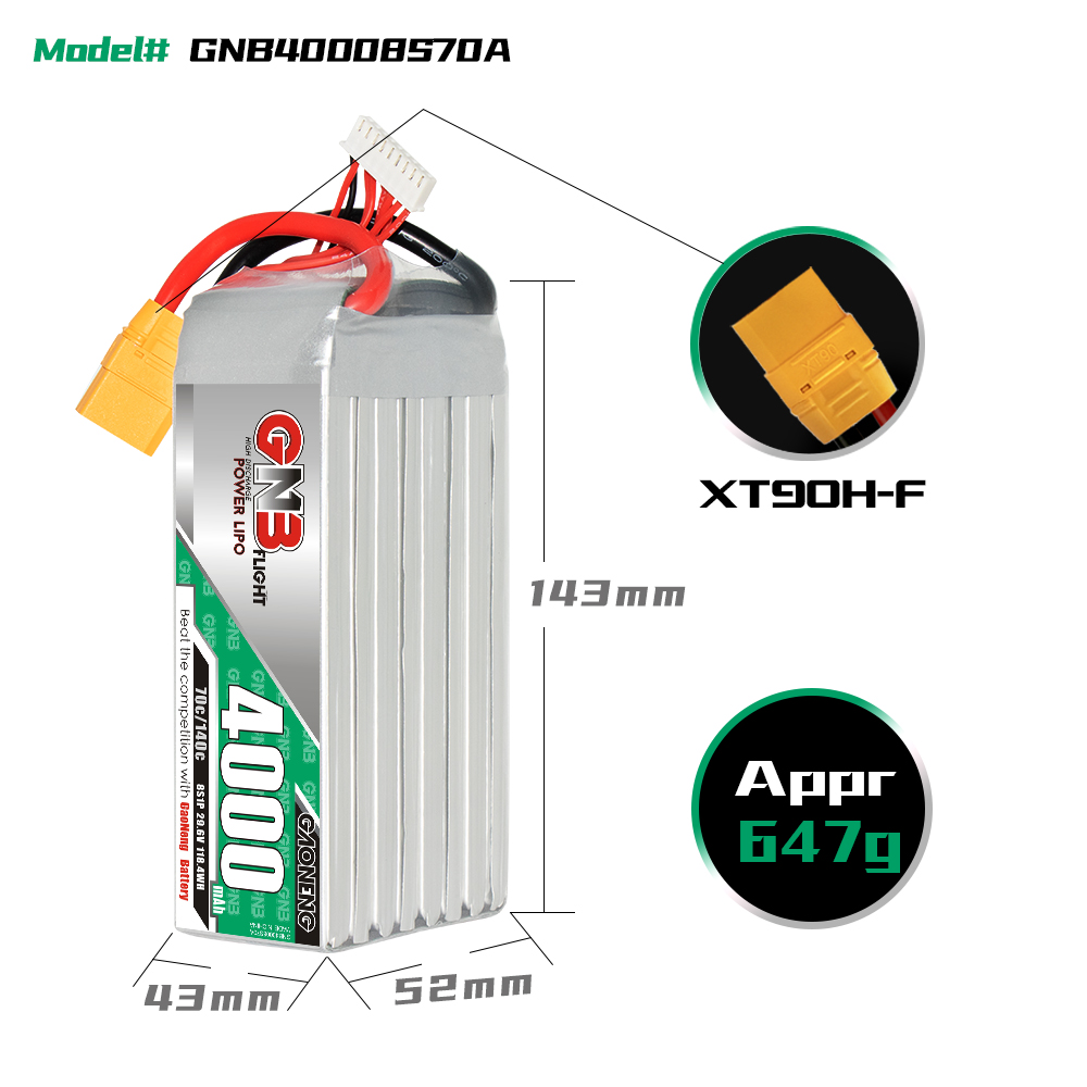 GAONENG GNB 8S 29.6V 4000mAh 70C LiPo Battery XT90S