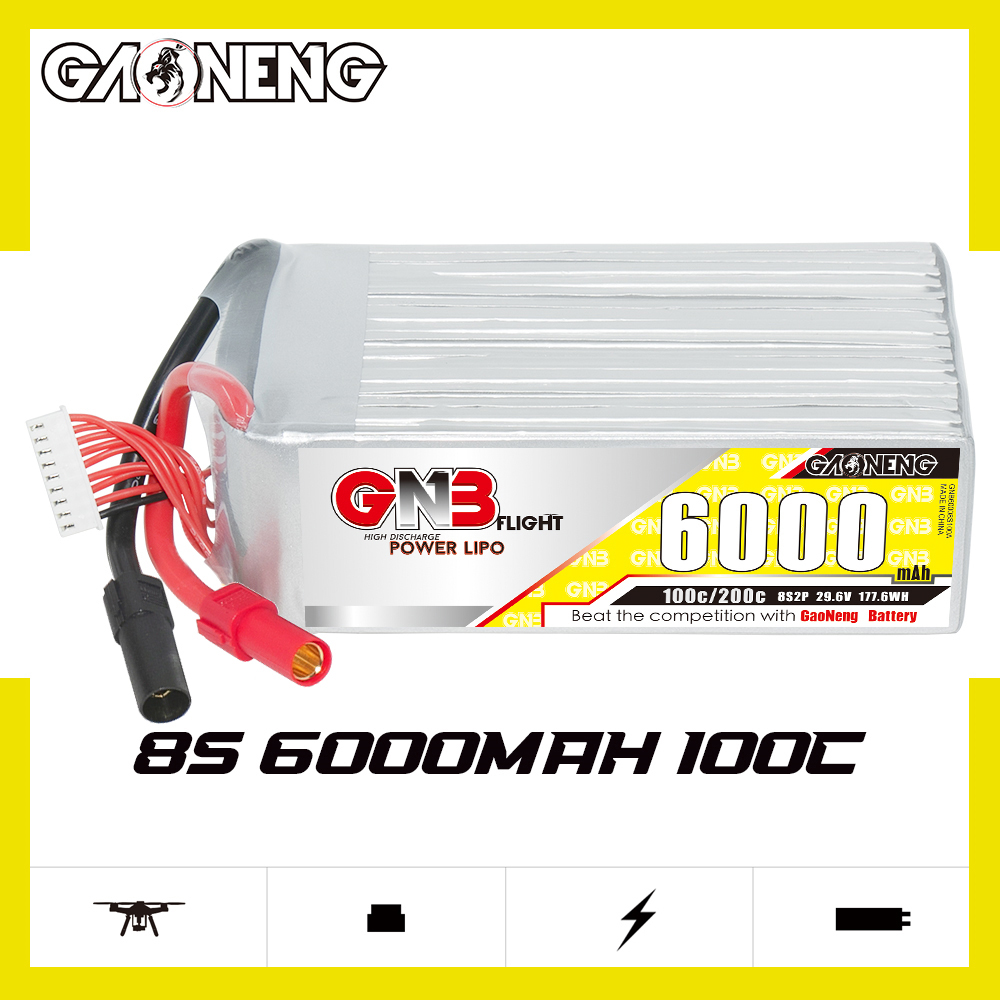 GAONENG GNB 8S 29.6V 6000mAh 100C LiPo Battery XT150