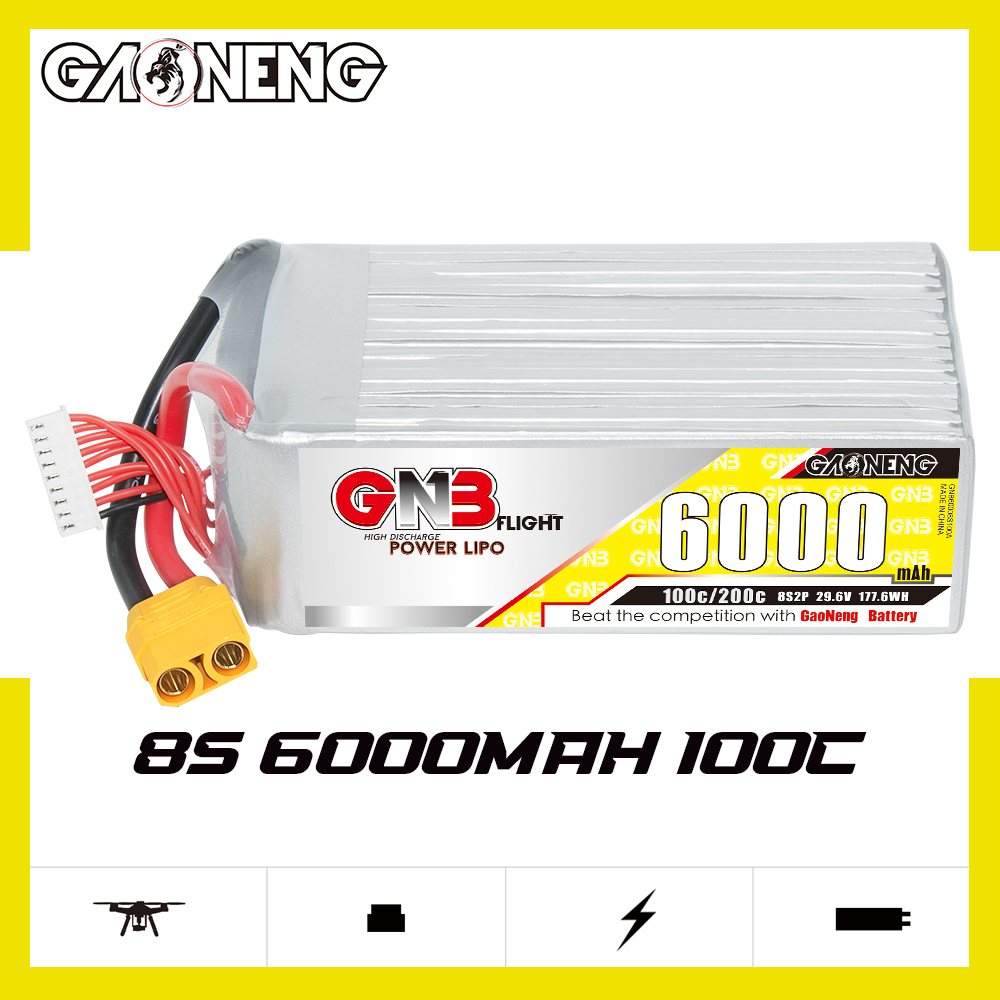 GAONENG GNB 8S 29.6V 6000mAh 100C LiPo Battery XT90