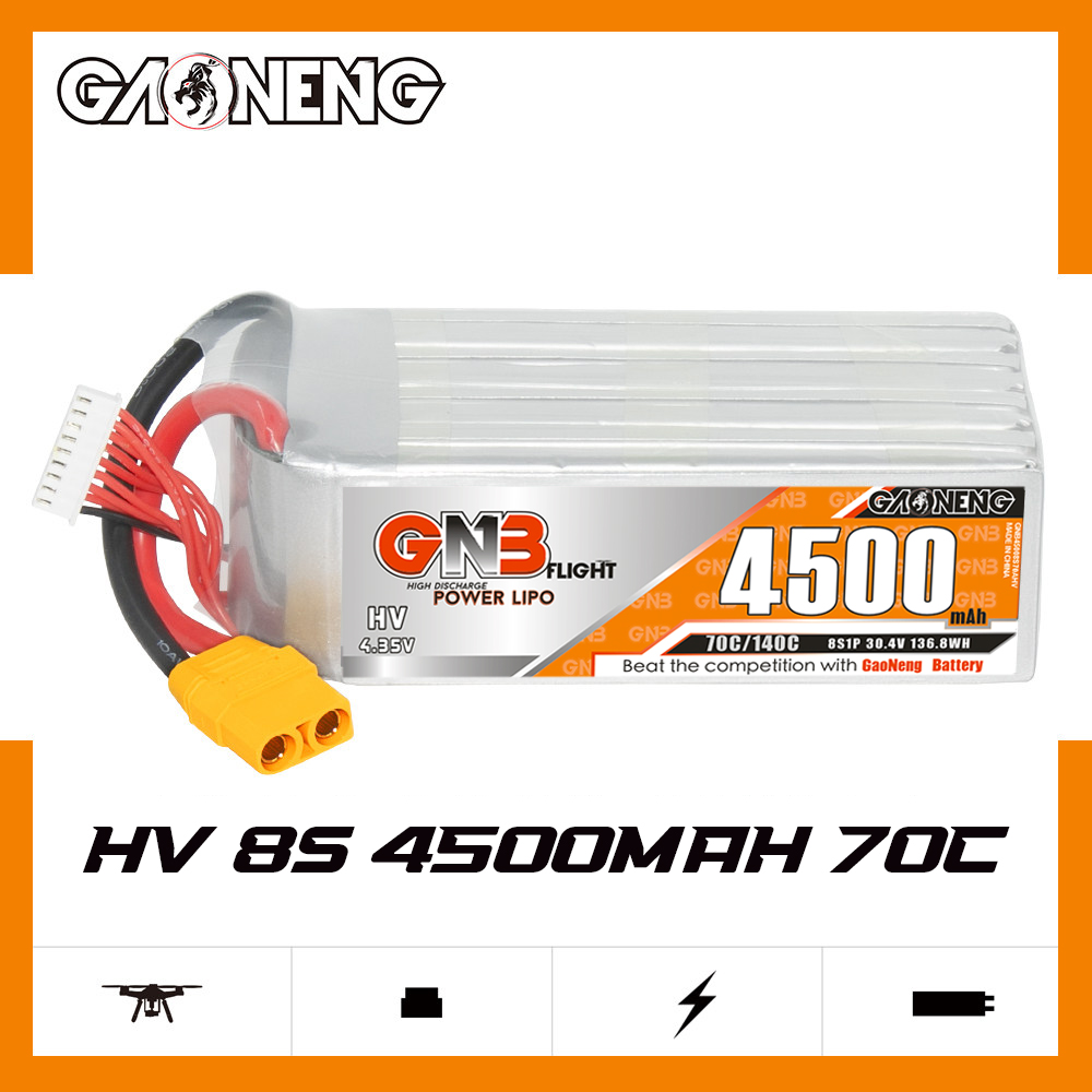 GAONENG GNB HV 8S 30.4V 4500mAh 70C LiPo Battery XT90S