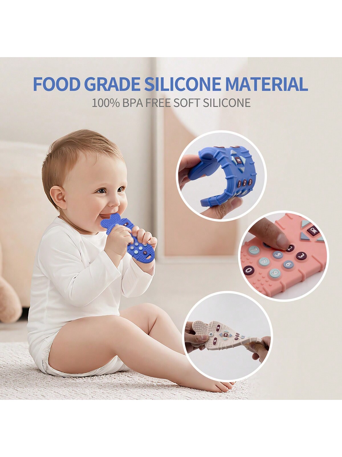 1pc Infant Teething Toy, Silicone Teether