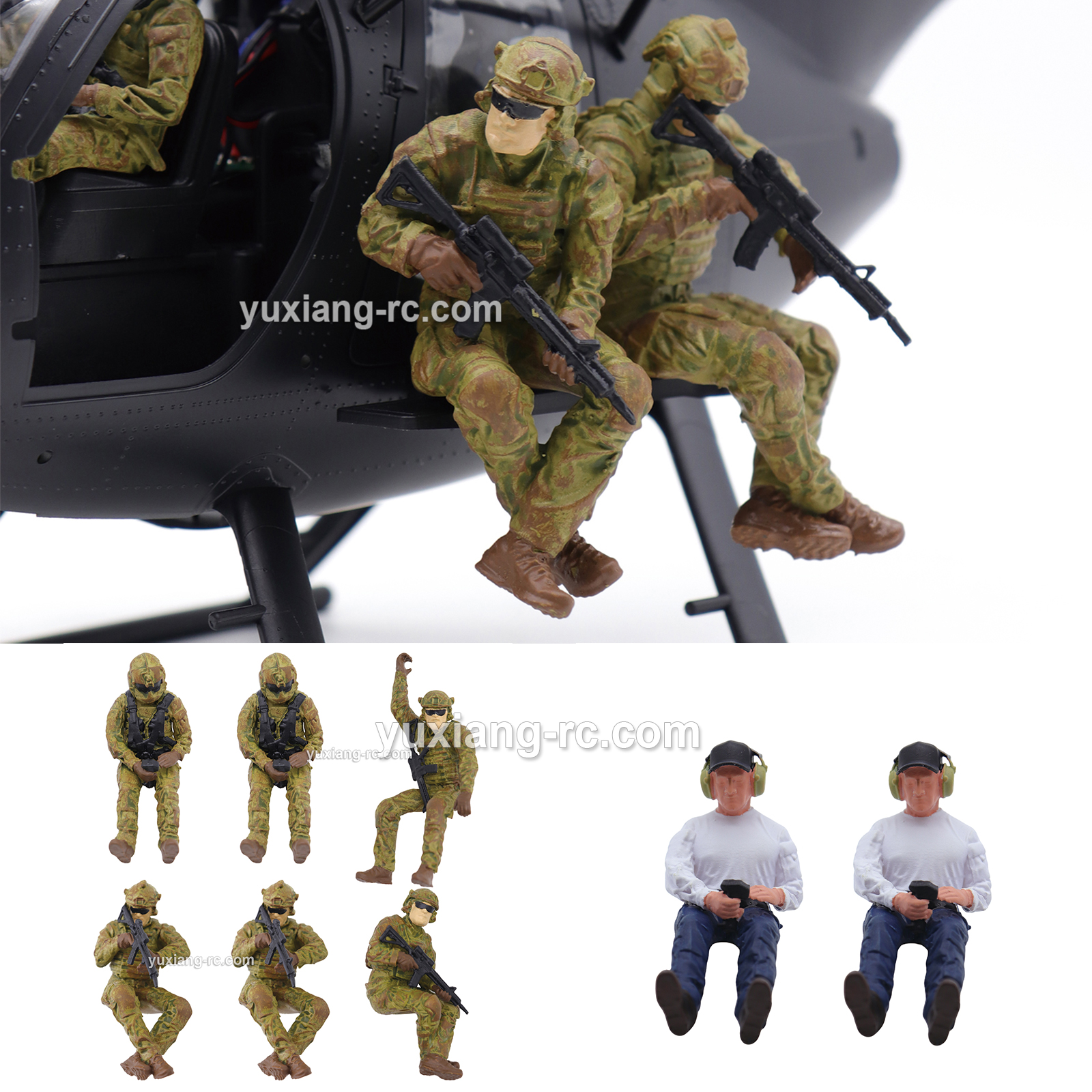 YUXIANG F118S GPS MD500 Hand-Painted Soldier & Pilot Figures