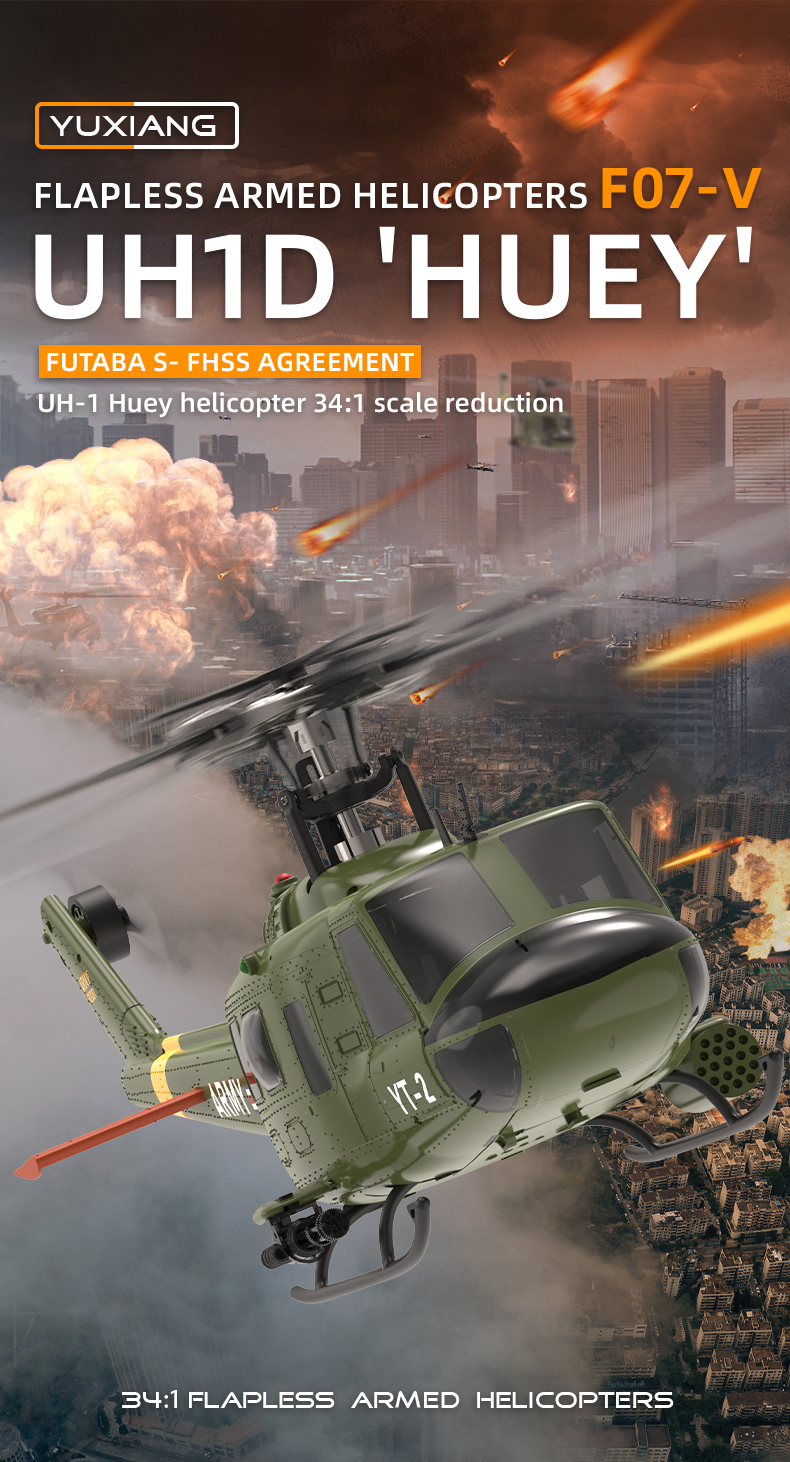 YuXiang F07-V UH-1 Huey 3D Version RC Helicopter