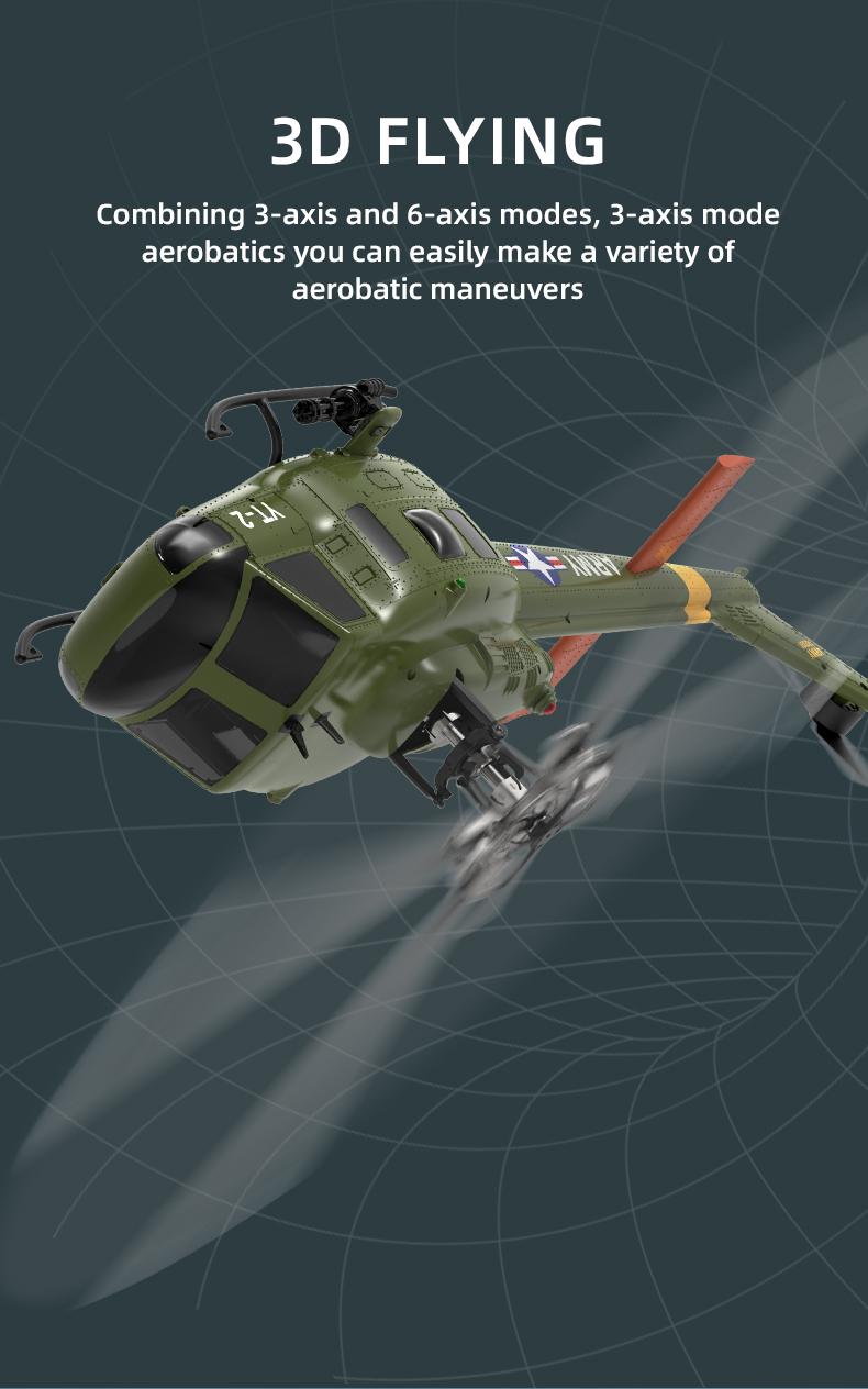 ⭐︎ゆう⭐︎ YuXiang F07-V UH-1 Huey 3D Version RC Helicopter