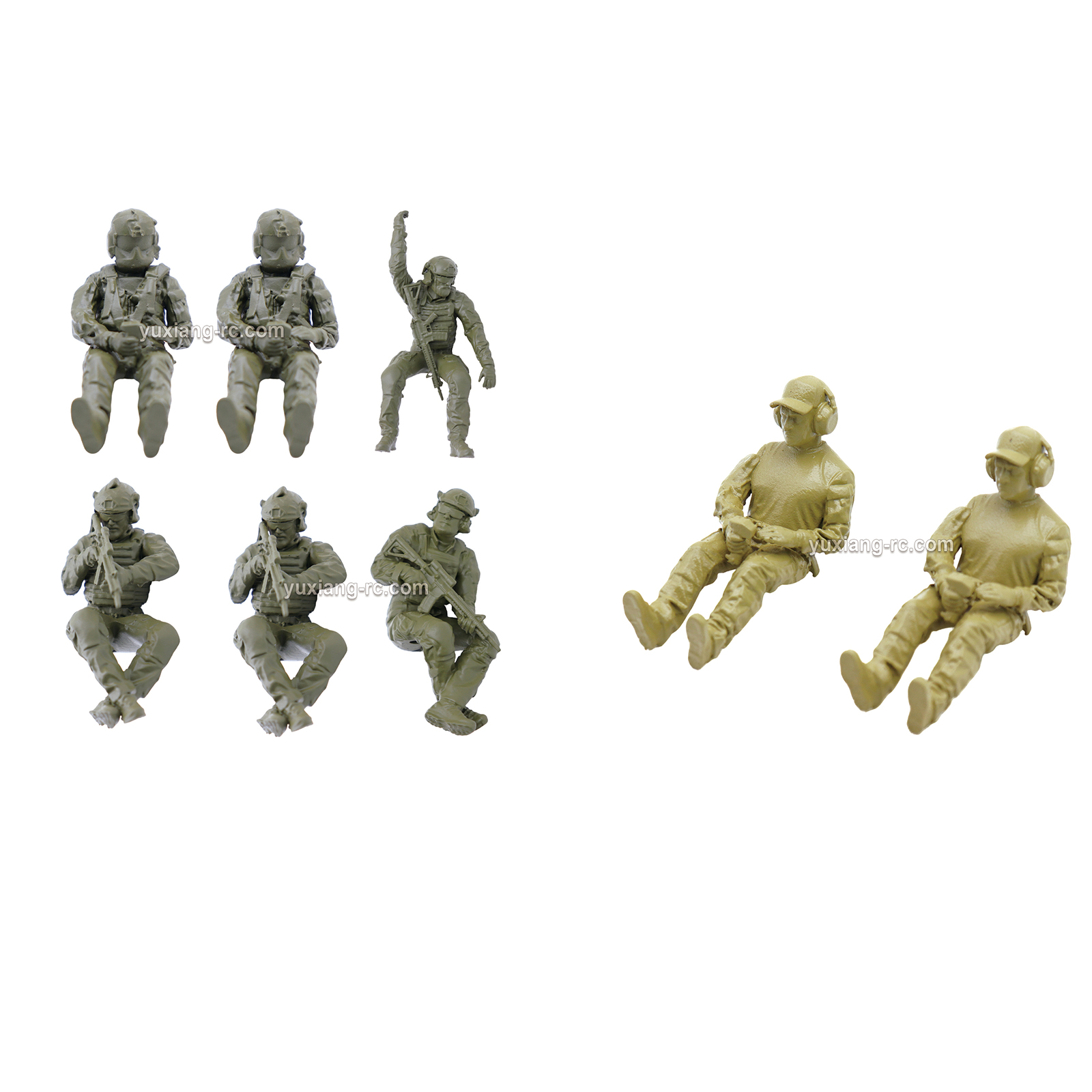 YUXIANG F118S GPS MD500 Unpainted Soldier & Pilot Figures