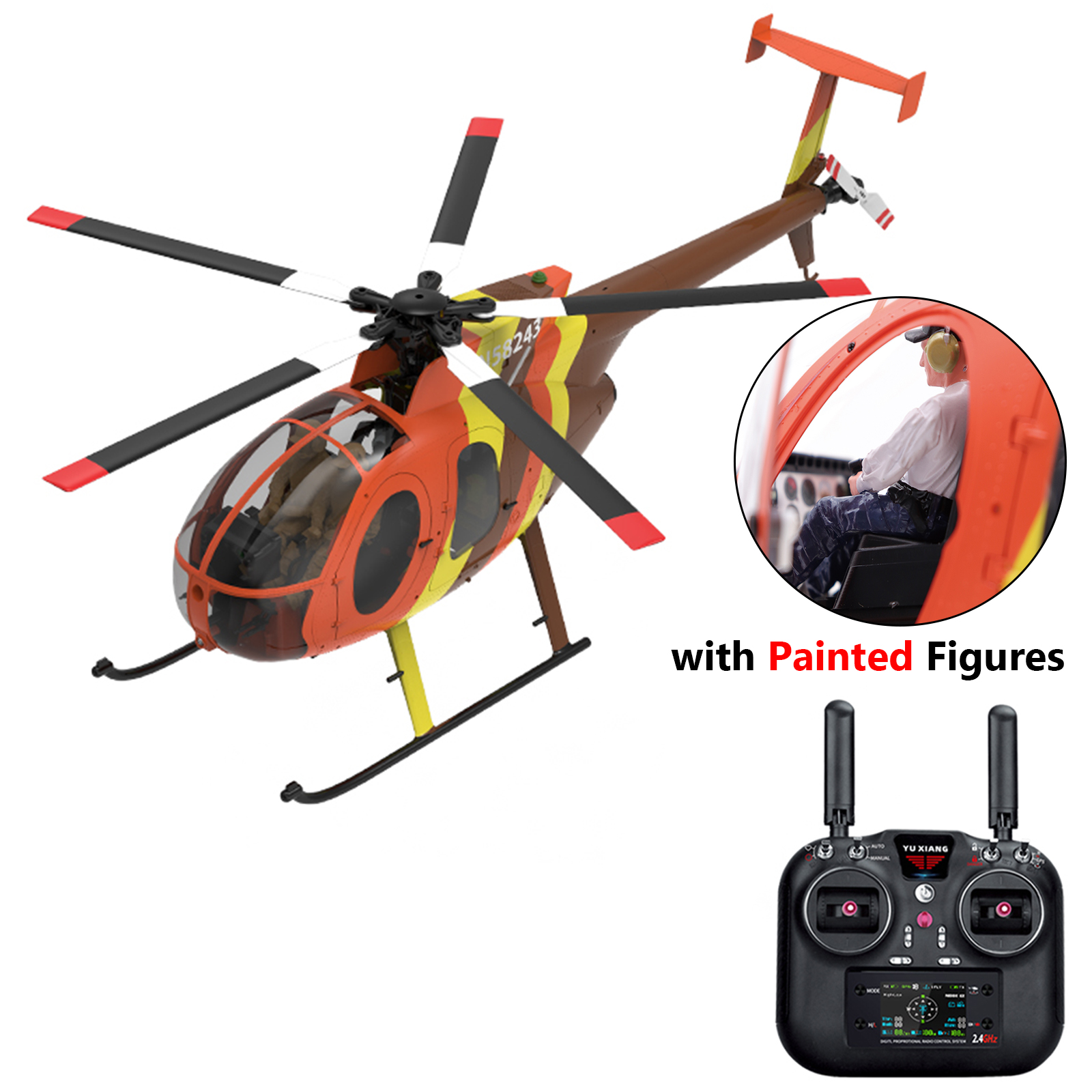 マイナデシコ YUXIANG F118S MH-6 MD500 GPS Stabilized Helicopter