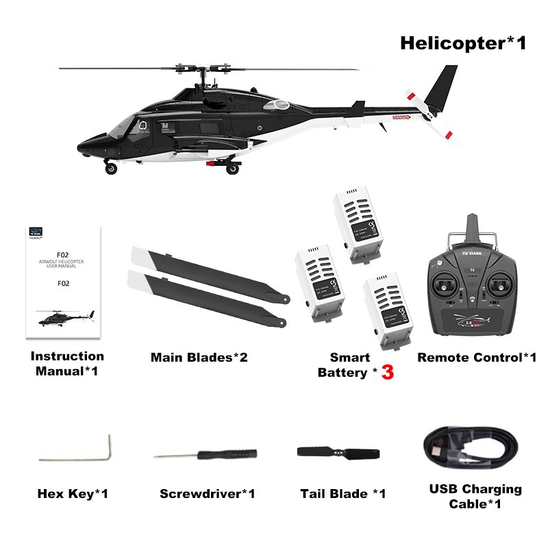 YUXIANG F02 Airwolf Auto Stabilized Helicopter (Non-GPS)