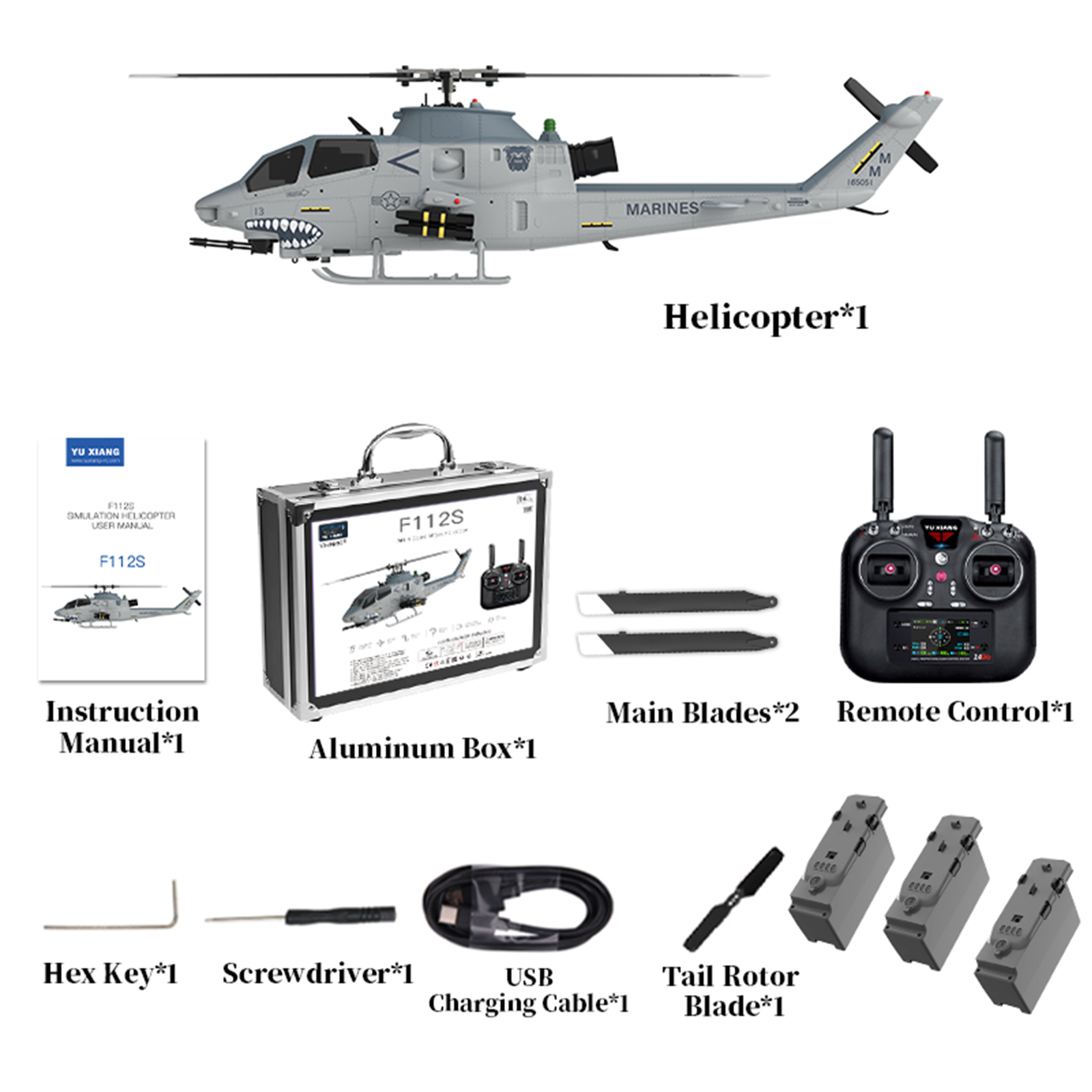 YUXIANG F112S Marines AH-1 Cobra GPS Stabilized Helicopter 