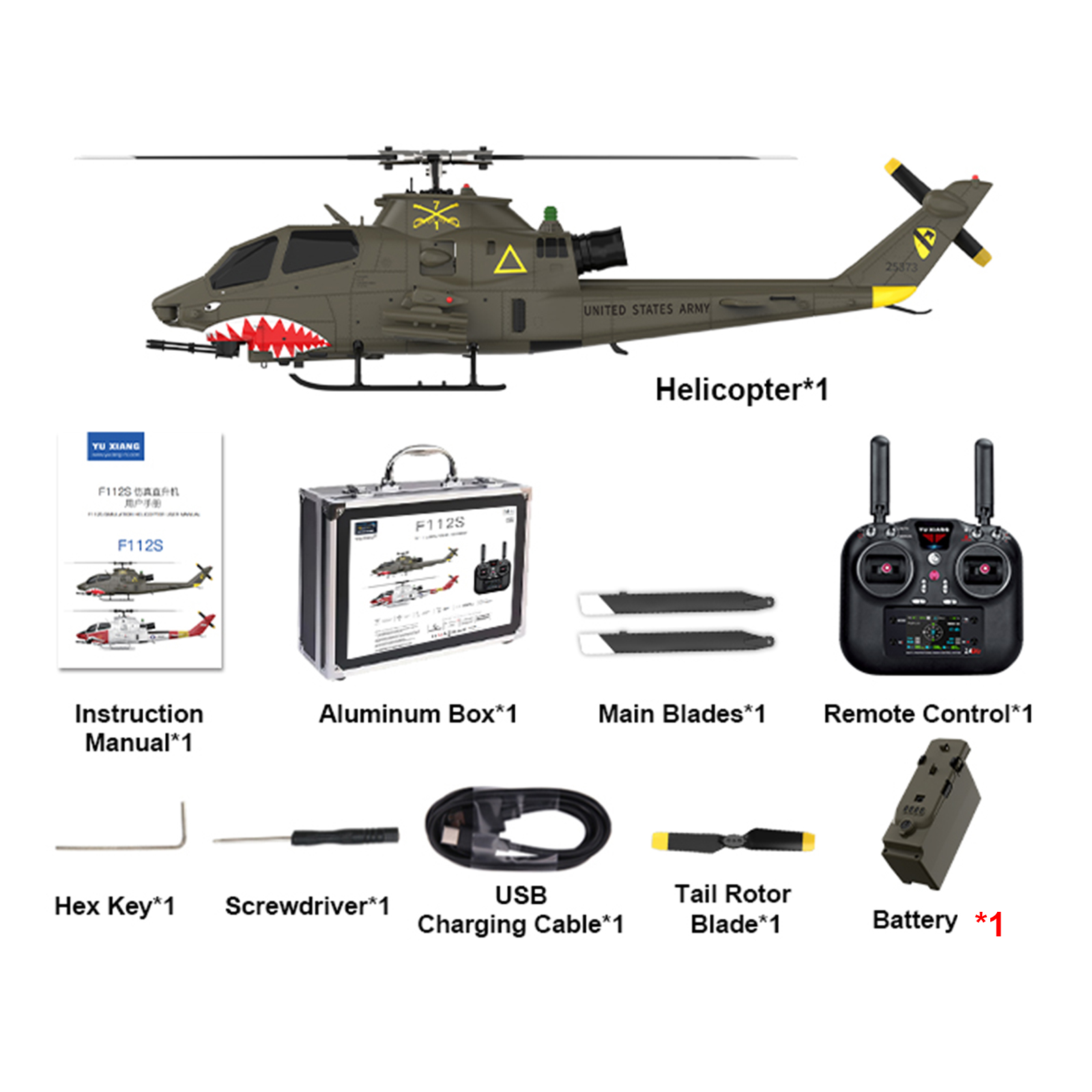 YUXIANG F112S AH-1 Cobra GPS Stabilized Helicopter - RTF