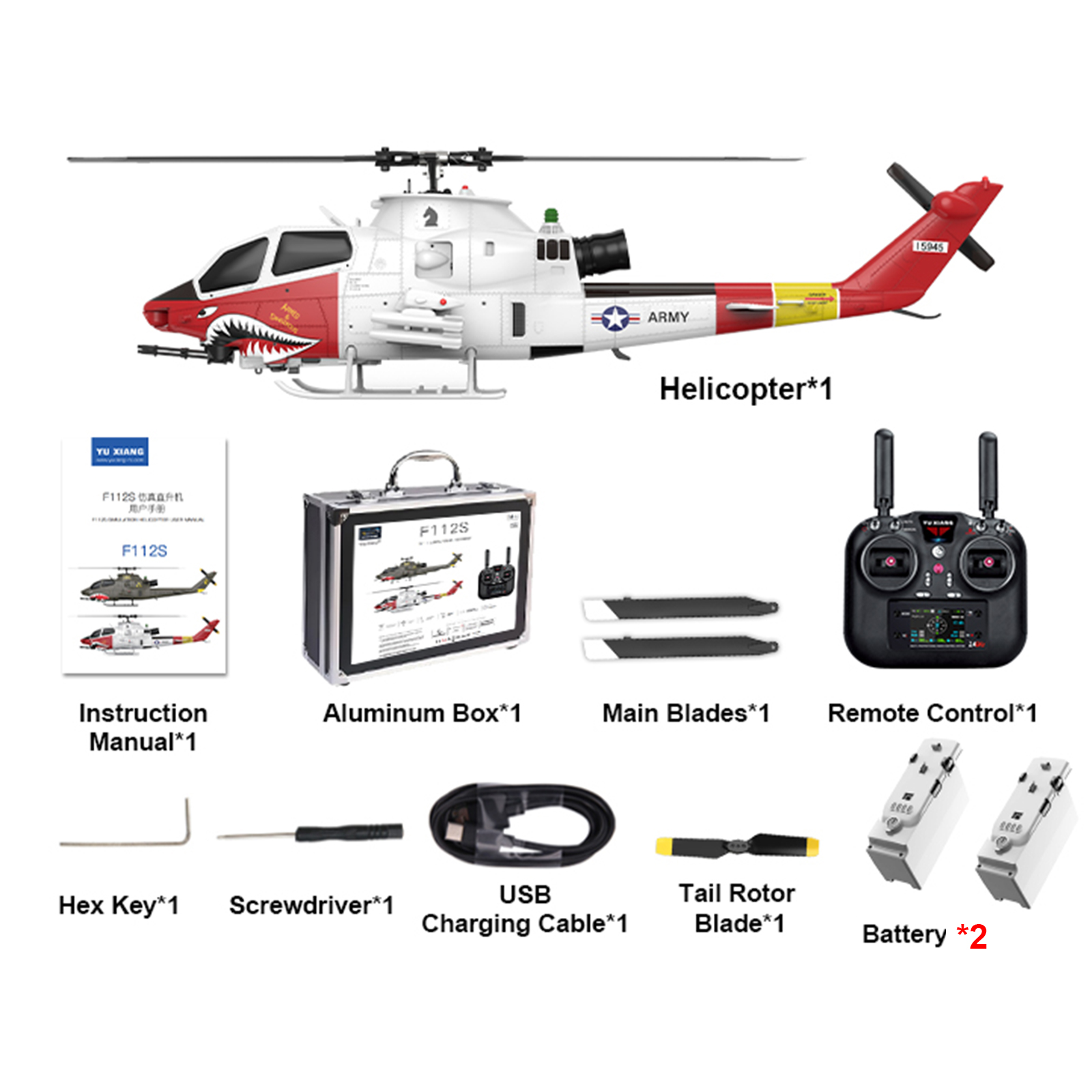 YUXIANG F112S AH-1 Cobra GPS Stabilized Helicopter - RTF