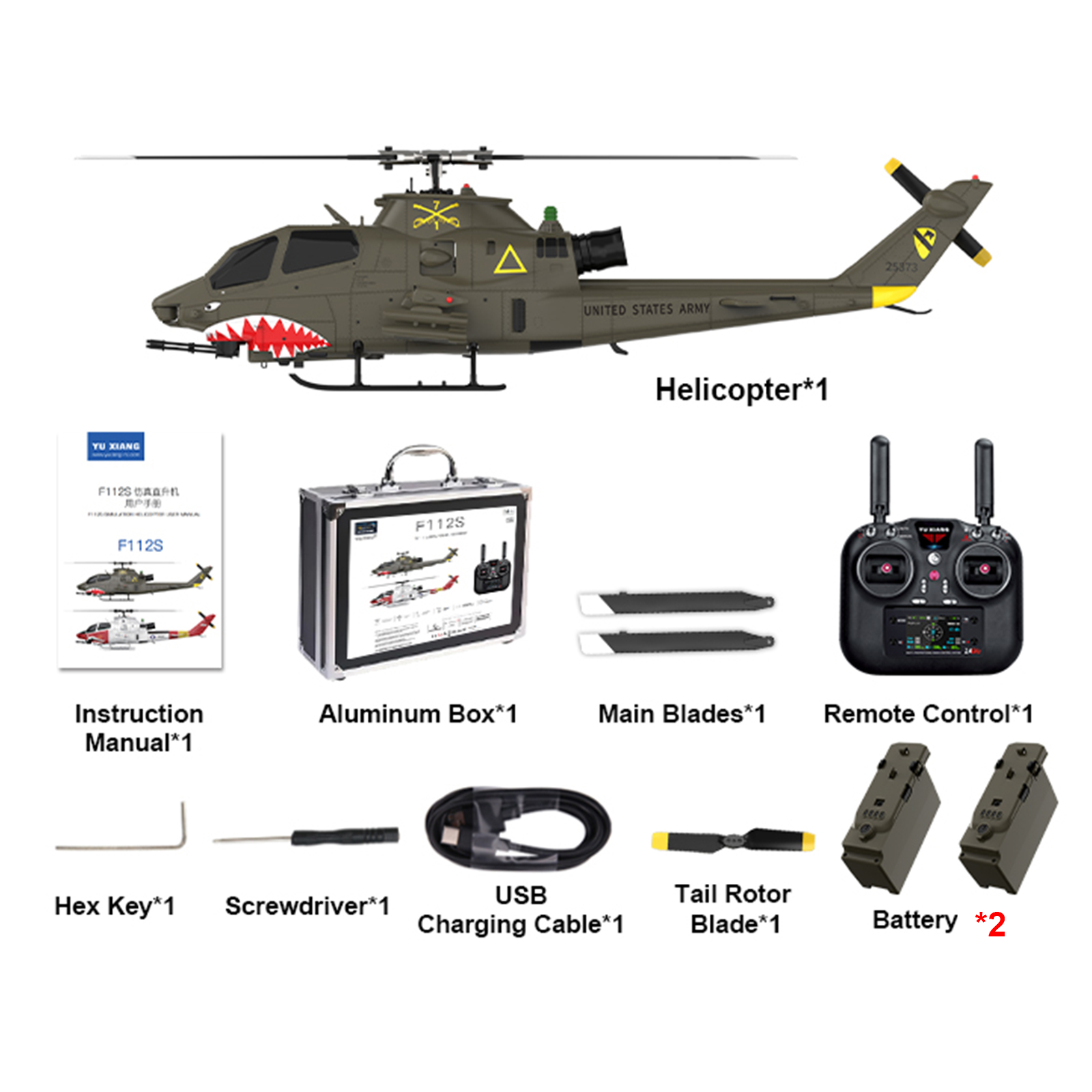 YUXIANG F112S AH-1 Cobra GPS Stabilized Helicopter - RTF