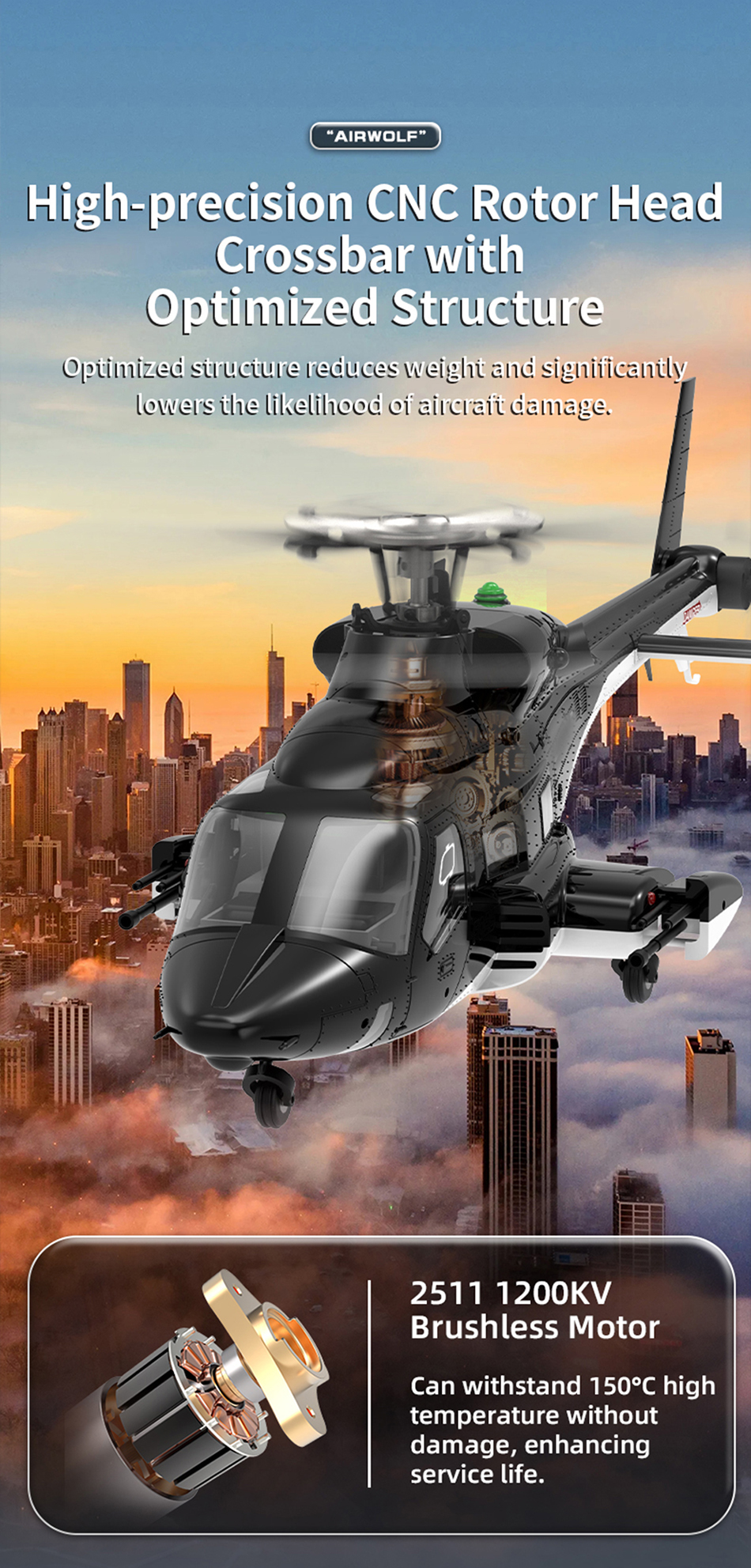 YUXIANG F02S Airwolf GPS Stabilized Helicopter - RTF