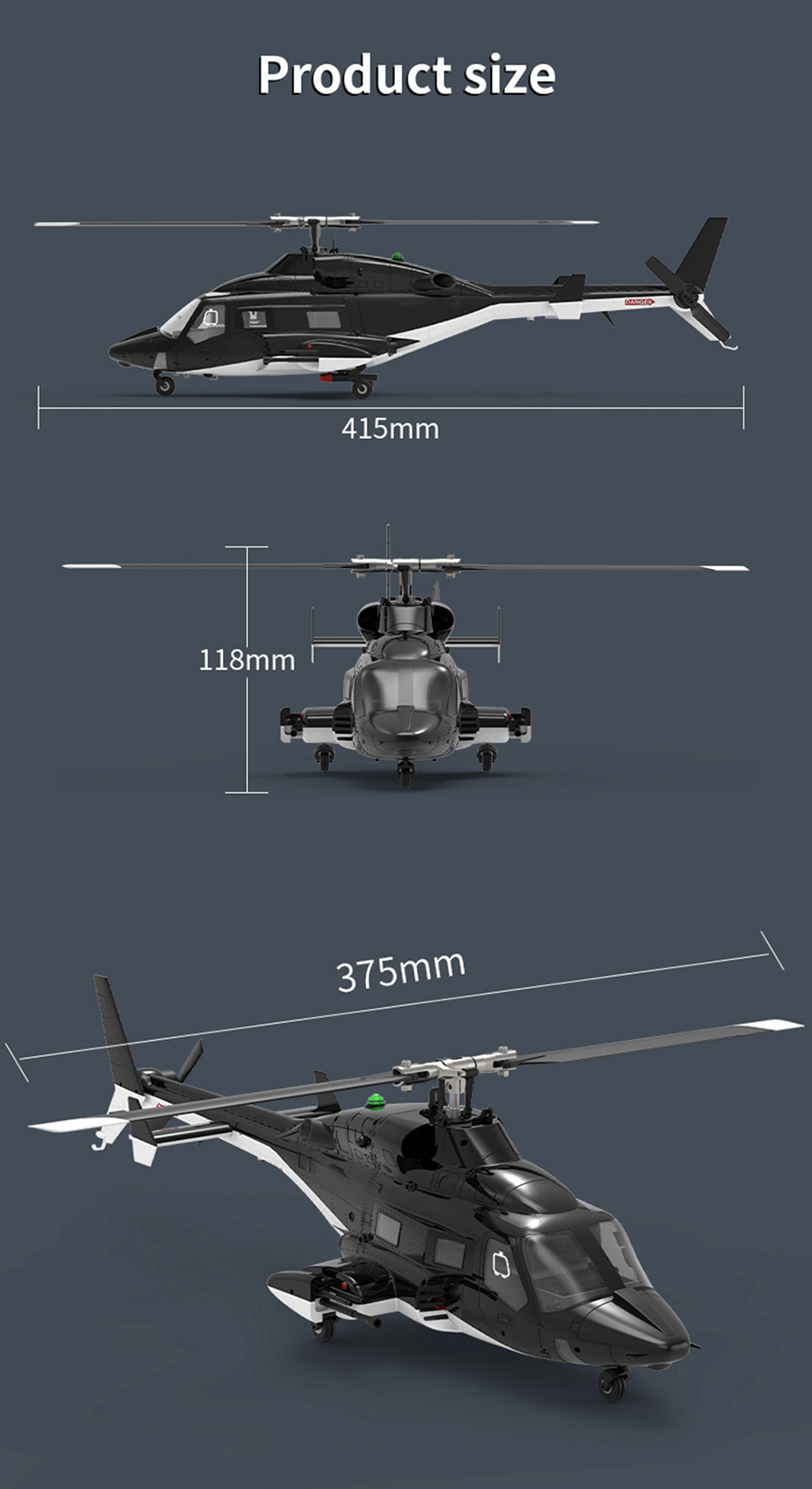 YUXIANG F02S Airwolf GPS Stabilized Helicopter - RTF