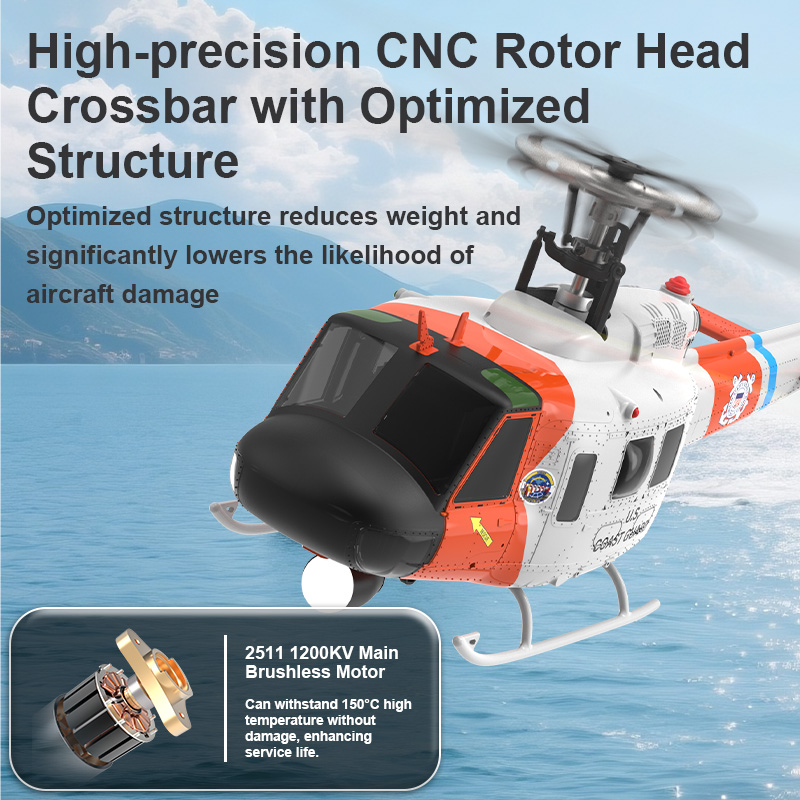 YUXIANG F07S UH-1D Huey GPS Stabilized Helicopter - RTF