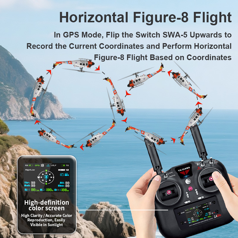 YUXIANG F07S UH-1D Huey GPS Stabilized Helicopter - RTF