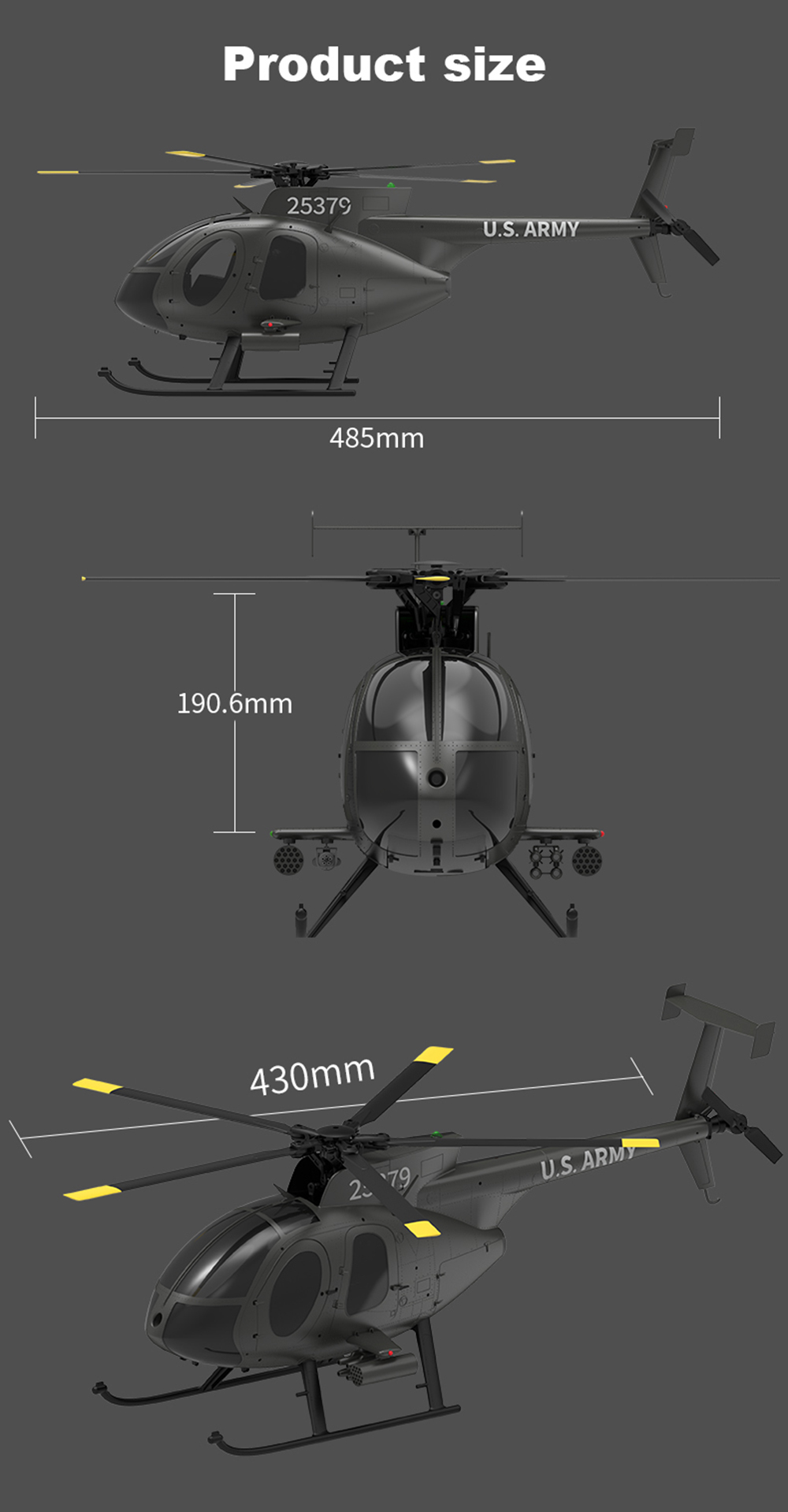 YUXIANG F119S MD500 GPS Stabilized Helicopter