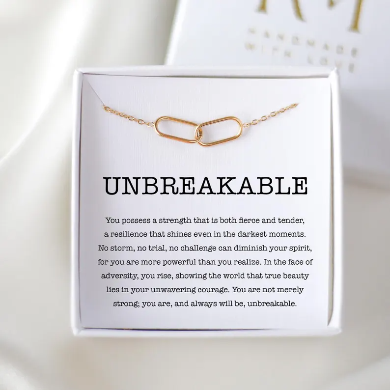 You Are Strong And Unbreakable Double Circle Necklace