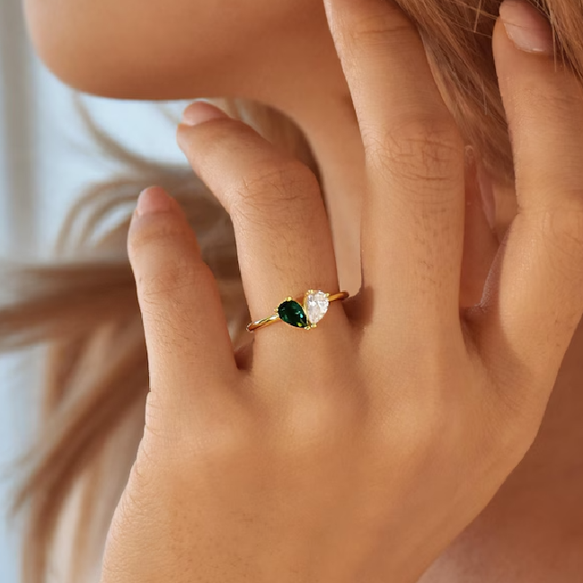 For Love - Custom Heart Birthstone Ring