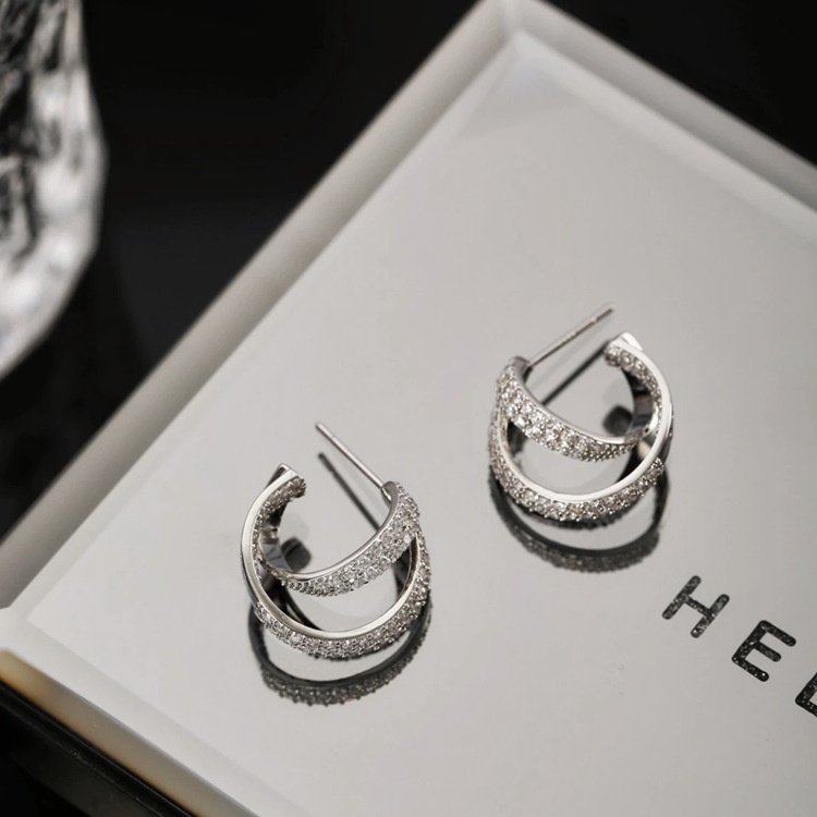 🌸2024 Spring Hot Sale✨Italian Style Zircon Hoop Earrings