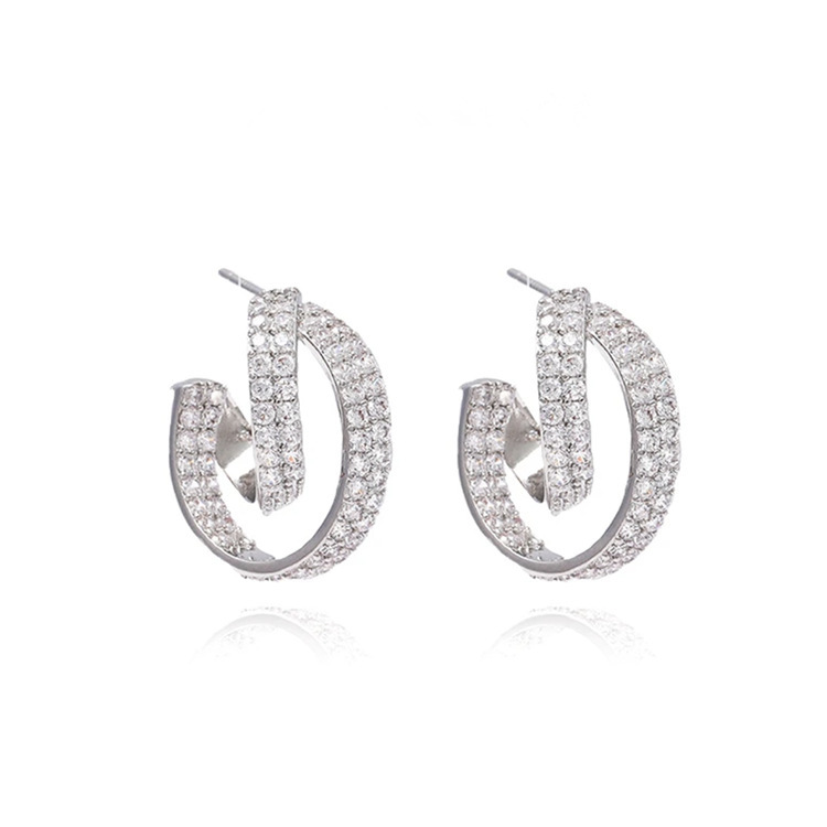 🌸2024 Spring Hot Sale✨Italian Style Zircon Hoop Earrings