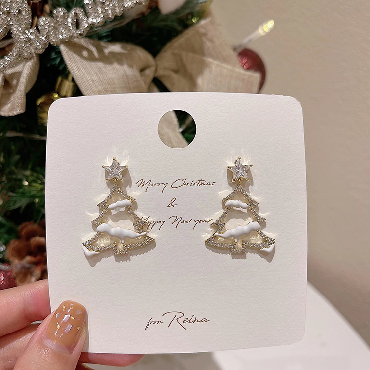 🎄CHRISTMAS PRE-SALE🎄Christmas tree snow earrings