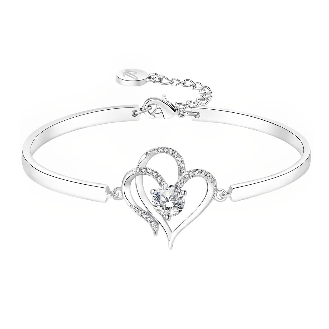 For Granddaughter- We Are Connected By Heart Diamond Bracelet