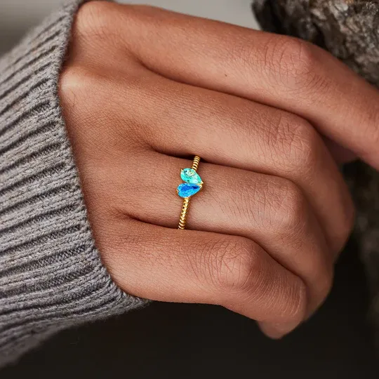 For Love - Partners In Love Heart Custom Birthstone Ring