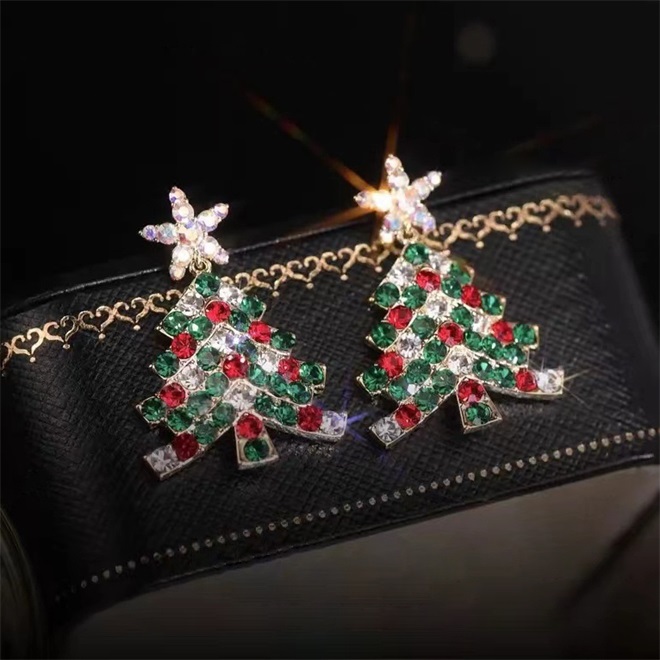 🔥Christmas Pre-sale🎁Sparkling Christmas Tree Earrings - Colorful🎄