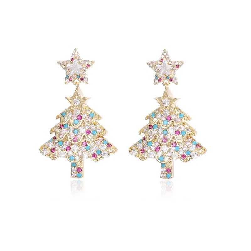 🎄Christmas Hot Sale✨Colorful Shiny Christams Tree Earrings