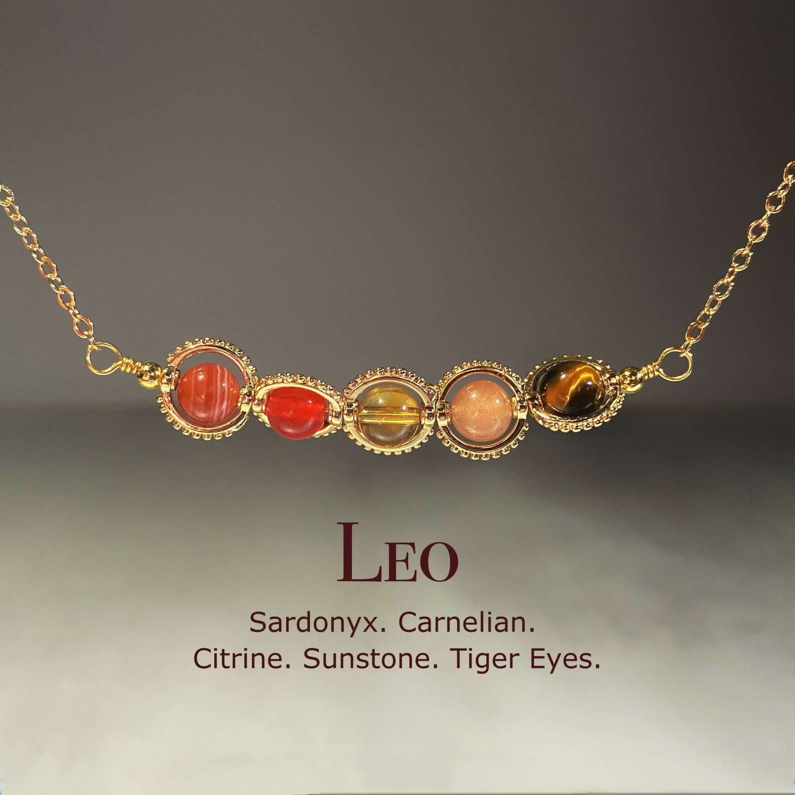 Natural Birthstone Zodiac Necklace - Personalized Astrology Pendant & Gift