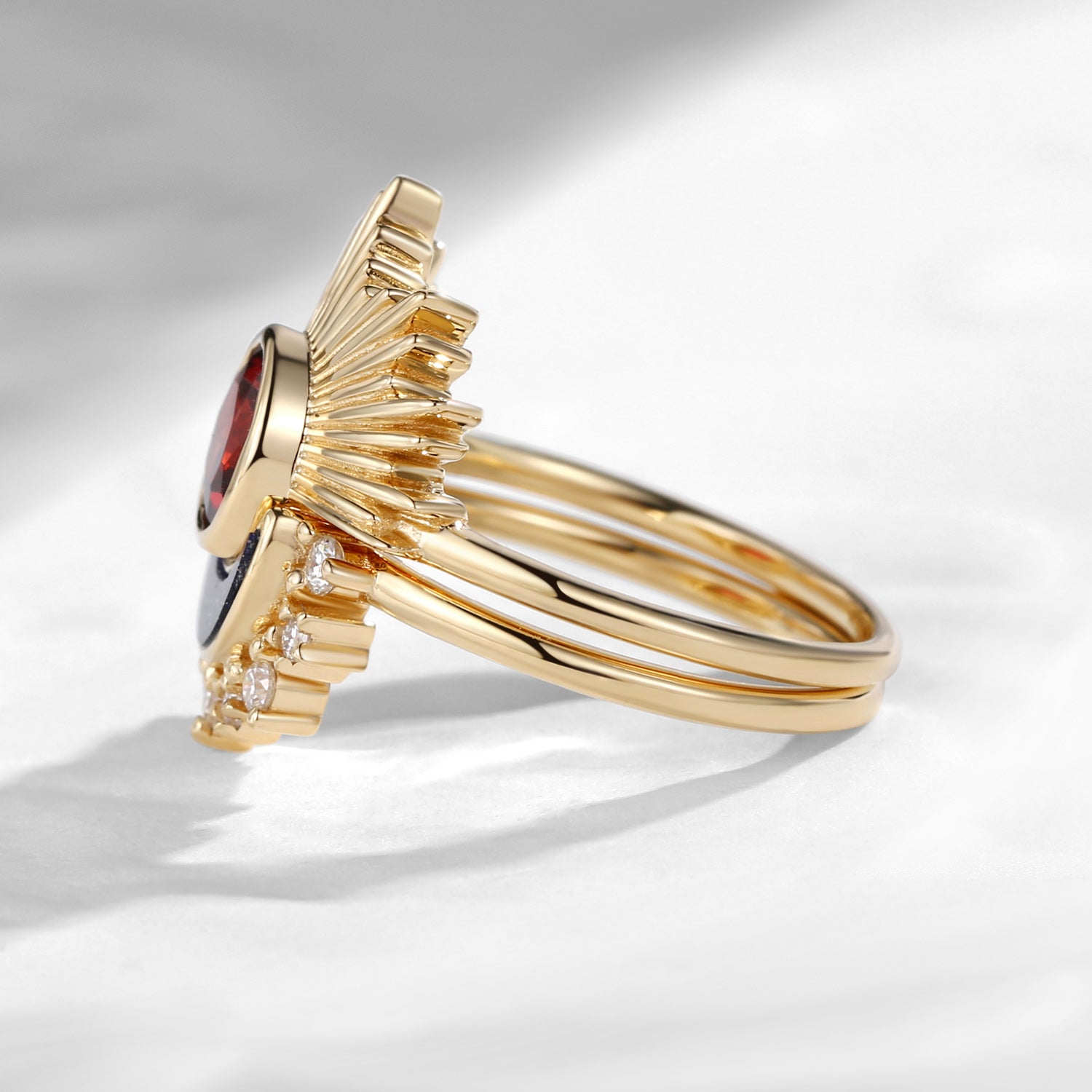 💐Mother's Day Pre-sale💝Retro Sun & Moon Engagement Ring Set 2pcs