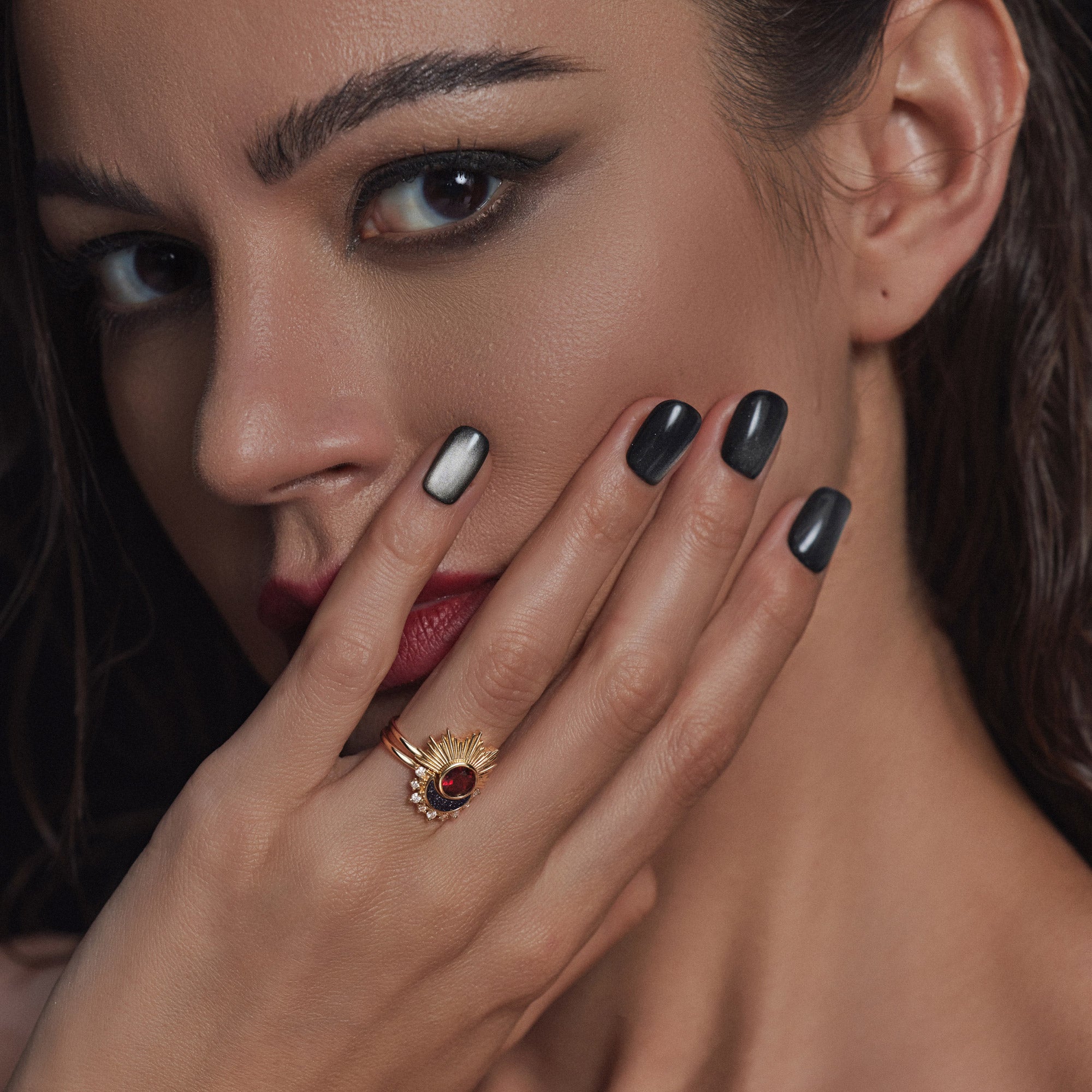 💐Mother's Day Pre-sale💝Retro Sun & Moon Engagement Ring Set 2pcs