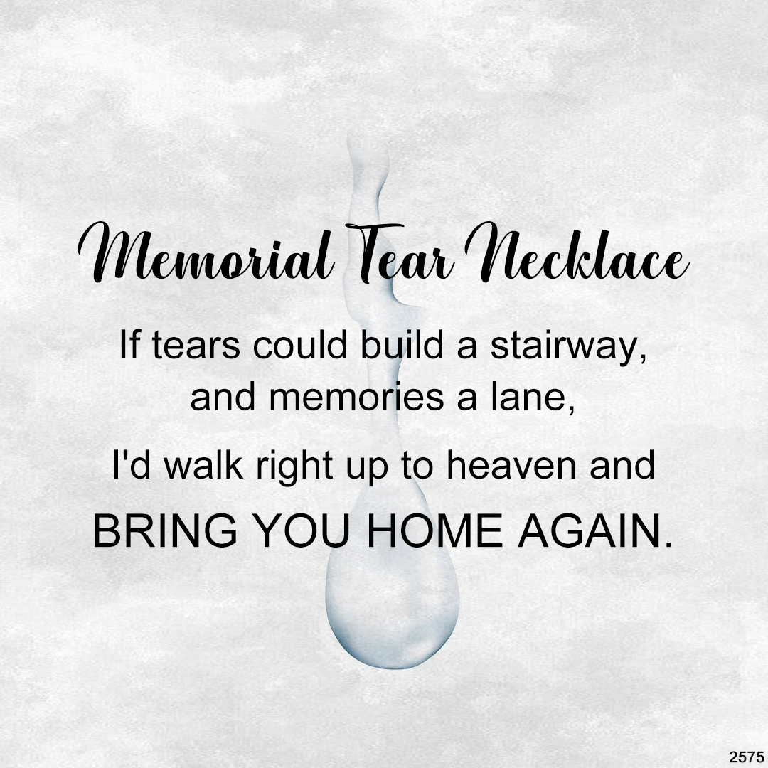 For Memorial - Customized Name Birthstone Memorial Tear Necklace