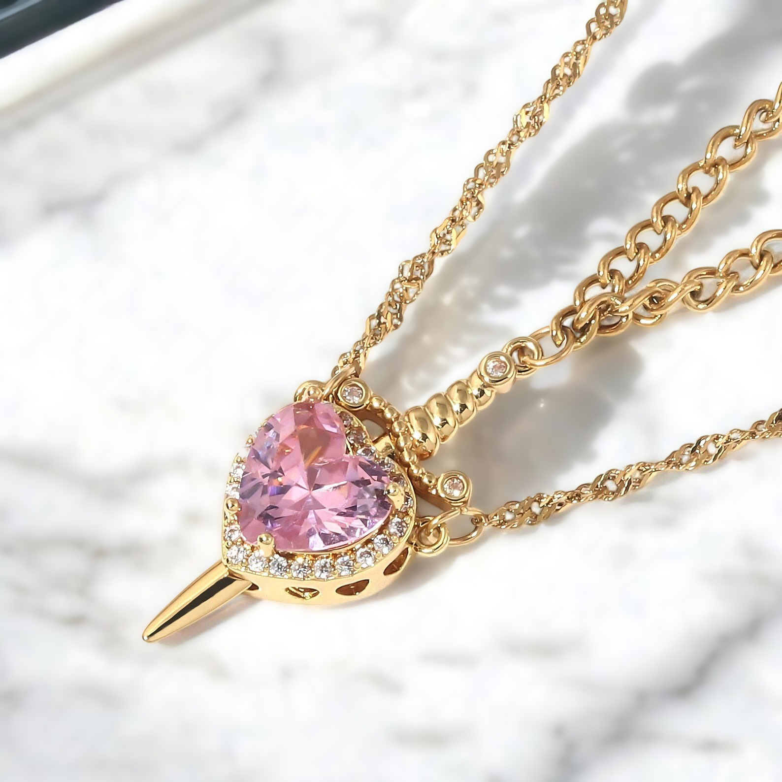 Heart and Sword Necklace - Couple Necklaces