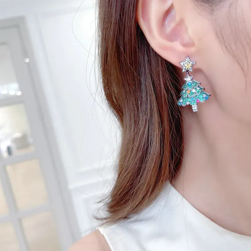 🎄Christmas Hot Sale✨Colorful Shiny Christams Tree Earrings