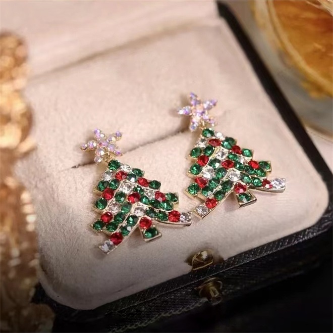 🔥Christmas Pre-sale🎁Sparkling Christmas Tree Earrings - Colorful🎄