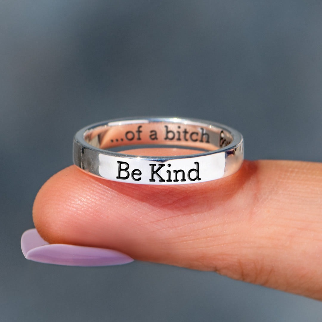 🎉49% OFF for New Year🎁BE KIND...OF A BI♥CH MANTRA RING