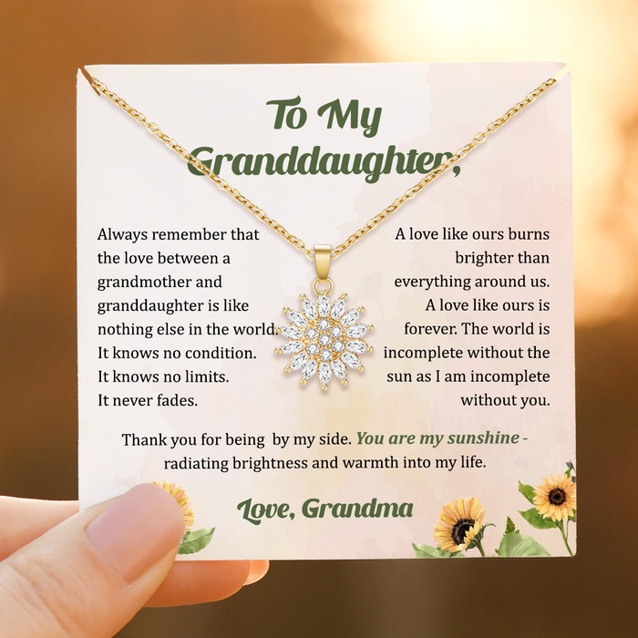 To My Granddaughter Sunflower Fidget Necklace