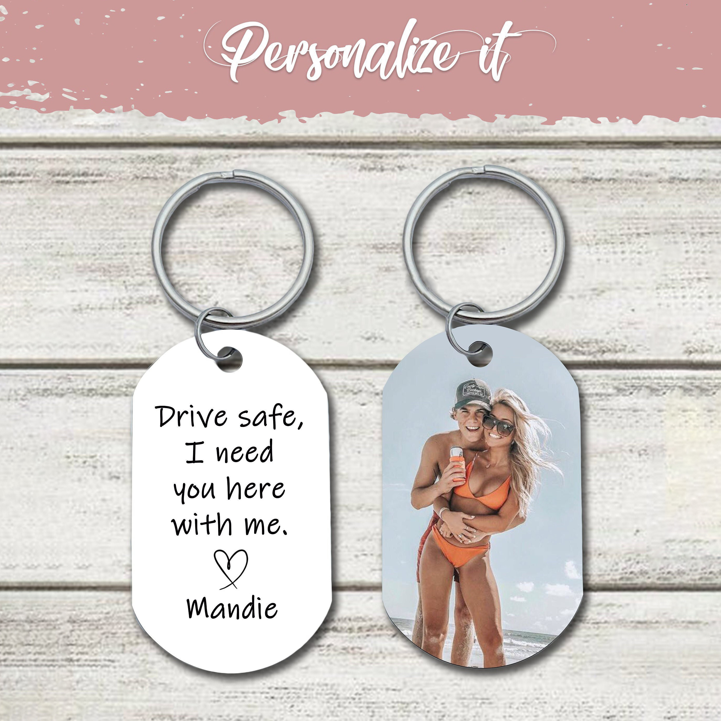 Drive Safe Keychain, Personalized Gift-belovejewel.com