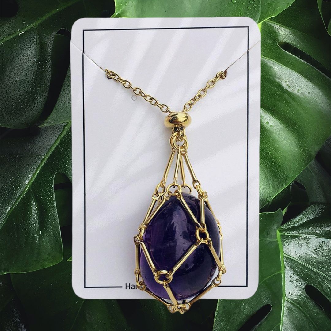 🎁2023 Crystal Stone Holder Necklace- Free (Crystal) Gift Included🎁-belovejewel.com