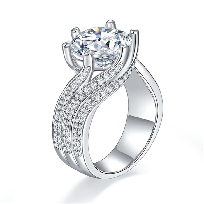 🎅Christmas Hot Sale🎁3-Carat Super Sparkling Round Moissanite Ring