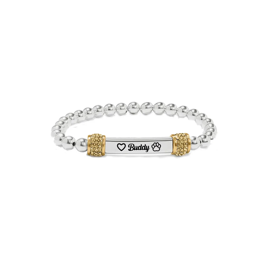 FOR MEMORIAL - My Four-legged Angel is Always Near By Custom Name Bead Bracelet