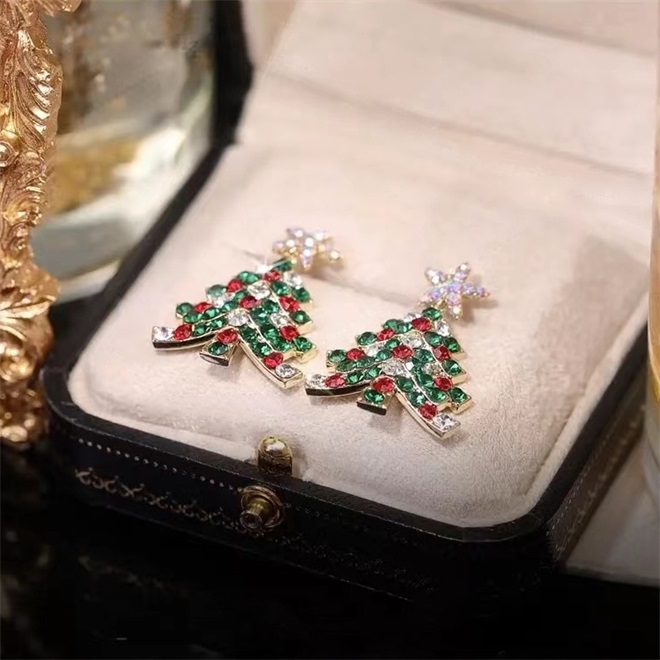 🔥Christmas Pre-sale🎁Sparkling Christmas Tree Earrings - Colorful🎄