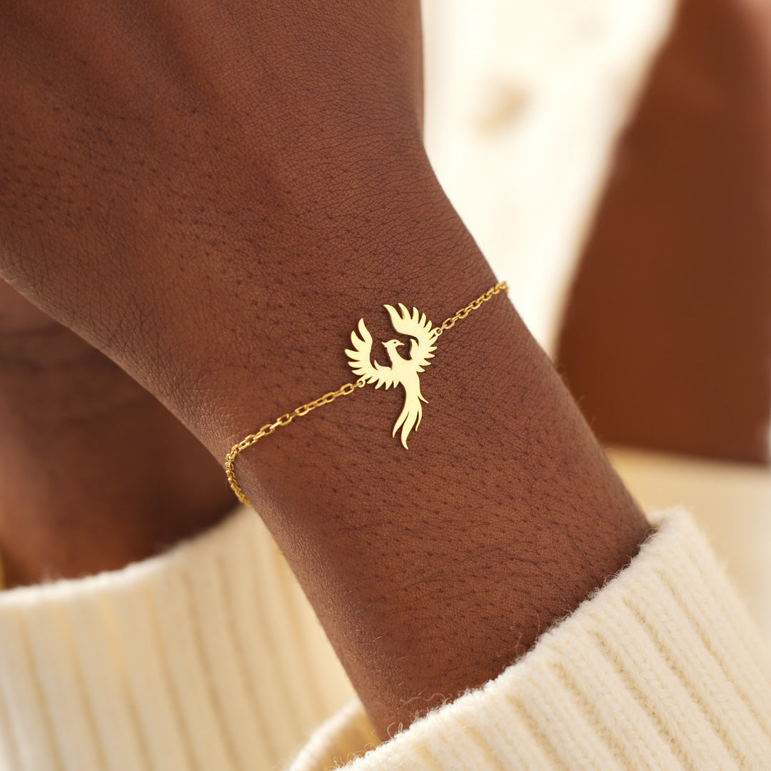 🎄Christmas Pre-sale🎁Rise Up Golden Phoenix Charm Bracelet